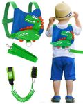 Lehoo Castle Toddler Leash for Boys, 3-in-1 Toddler Safety Harness Leash + Anti Lost Wrist Link, Kid Leashes for Walking, Child Safety Leash for Toddler (Dinosaur Blue)