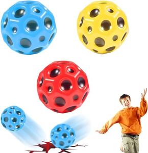 Funmo Space Ball 3 Piezas Moon Ball Space Bouncing Ball Astro Jump Ball Bola Lunar rebotando Alto Super High Bouncing Ball Bola Espacial un Sonido de estallido Juguete para Fiestas Infantiles