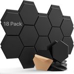 Sound Proofing Panels 18 Pack Hexagon Self-Adhesive Soundproofing Panels Acoustic Foam Panels High Density Acoustic Panels for Recording Acoustic Treatment Sound Absorbing Panels 12" X 10" X 0.4"