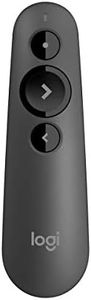 Logitech R500 Wireless Presentation Remote, 2.4 GHz and Bluetooth, USB-Receiver, Red Laser Pointer, 20-Meter Operating Range, 3 Buttons, PC/Mac/Android/iOS - Black
