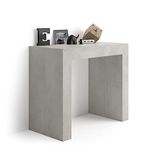 Mobili Fiver, Angelica Extendable Console Table, 45(305) x90 cm, Concrete Effect, Grey, Made In Italy