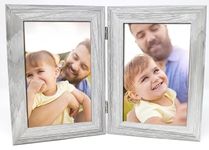 Clay Roberts Double Photo Picture Frame 6 x 4, Grey, Holds 2 Photographs, Twin Hinged 6x4 10 x 15 cm Picture Frames, Grey Frames, Photo Frame, 6x4 Photo Frames, Picture Frames, 4x6 Photo Frames