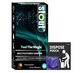 Stout Multitextured Longlast Feel The Magic Condoms For Men|Lubricated, Extra Time for Extra Pleasure| Dotted, Ribbed-10 Count | Pack of 1