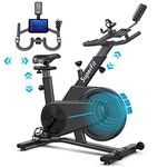 Goplus Magnetic Exercise Bike, Indoor Stationary Cycling Bike with Adjustable Seat & Handle, Fitness Bike with Heavy-duty Flywheel, Spinning Bicycle with Smooth Quiet Belt for Home Office Gym