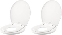 Little2Big Toilet Seat with Built-In Toddler Potty Training Seat, Slow Close, Easy to Install, Made in USA, ROUND, White (Pack of 2)