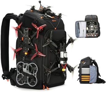 TARION FPV Drone Backpack 30L - Extra Large Camera Bag with 17in Laptop Compartment Waterproof Rain Cover - External Mounts for 7 Drones - FlightPro