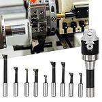 9Pcs/Set Boring Head Set Boring Cutter and Boring Tool Holder 1/2-Inch R8 Shank CNC Milling Tool Kits Carbide Boring Bar Set Mechanical Accessories