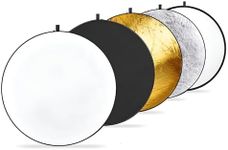 EZONEDEAL 60x60cm Light Reflector Light Diffuser 5 in 1 Collapsible Multi Disc with Bag - Translucent, Silver, Gold, White and Black for Studio Photography Lighting and Outdoor Lighting