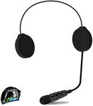 EJEAS E1+ Motorcycle Helmet Bluetooth Headset, Bluetooth 5.1 Helmet Speaker with Auto Answering Call and Noise Reduction Function, Motorcycle Helmet Headphone Can Connect 2 Mobile Phones