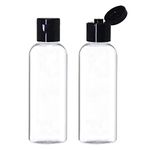 nsb herbals 100ml Empty Clear Plastic Bottles Refillable Travel Size Cosmetic Containers Small Leak Proof Squeeze Bottles with Black Flip Cap for Toiletries, Shampoos, Lotions, Creams (6)