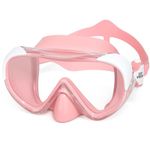 Kids Swim Goggles with Nose Cover 180° Panoramic Child Diving Mask Anti-Fog Swim Mask Swimming Goggles for Kids 4-15 (PinkPink)