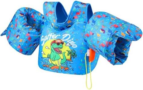 Puddle Jumper Toddler Swim Vest for Kids 1-6 Years Old 30-50 Lbs Toddler Floaties (Blue Dino, ONE Size)