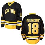 Happy Gilmore #18 Sandler 1996 Movie Ice Hockey Jersey Stitched Men Movie Hockey Jersey Men Black S-3XL (Black, Medium)