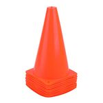 9 Inch Plastic Training Traffic Cones, Sport Cones, Agility Field Marker Cones for Soccer Basketball Football Drills Training, Outdoor Activity or Events - Set of 10, Orange