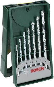 Bosch Accessories 7-Piece Masonry Drill Bit Set (Natural Stone, Ø 3/4/5/5.5/6/7/8 mm, Accessories for Impact Drills)