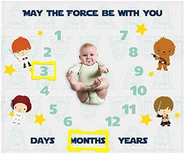 SHELLBOBO Baby Monthly Milestone Blanket for Baby Photo Taken | May The Force Be with You Baby Blanket for Kids