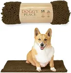 My Doggy Place Microfiber Dog Mat for Muddy Paws, 18" x 24" Brown - Absorbent and Quick-Drying Dog Paw Cleaning Mat, Washer and Dryer Safe - Non-Slip Rubber Backed Dog Floor Mat, Small