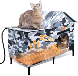 Lofkd Extra Large Heated Cat House for Outdoor Use Weatherproof, Sturdy，Insulated, Easy Setup