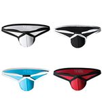 sandbank Men’s Briefs Thongs Bikini Sexy Bulge Pouch Extra Support Brief Thong G-Strings Underwear Multi Pack (4 Pack-Mix Color #1, UK M(Tag L))