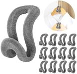 Mlici Velvet Clothes Hanger Connector Hooks, 60 Pcs Heavy Duty Space Saving Clothes Hanger Connector Hooks for Closet, Grey