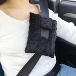 Little Post Surgery Seat Belt Heart Surgery Pillow for After Open Heart Surgery Recovery Gifts Bypass Pacemaker Must Haves Protector Seatbelts Cushion Minky Dot Black