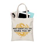 BDPWSS DND Tote Bag RPG Gamer Gift Dungeon Master Gift What Doesn't Kill You Gives You XP D20 Dice RPG Gaming Gift (gives you xp TGCA)