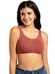 NYKD Soft Cup Easy Peasy Slip On Everyday Bra for Women, Wireless, Full Coverage, Support Shaper, Non Padded Sports Bra -(NYB113-Red-XL)