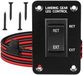 Landing Gear Replacement Switch Fit for 5th Wheel RVs and Trailers with Black Iron Panel and Anti-Rust Prevention, 10AWG 1.5m Long