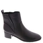 EASY SPIRIT Womens Black Arch Support Comfort Serena Round Toe Block Heel Zip-Up Leather Booties UK Size 5