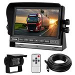 Backup Camera System Kit 7" LCD Reversing Monitor+170 Ã‚ Wide Angle, 18 IR Night Vision,IP68 Waterproof Rear View Back Up Camera for Truck/RV/Trailer/Bus/Vans/Vehicle.