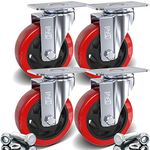 DSL 4 x Heavy Duty UNBRAKED Double Bearing 100mm Swivel Castor Wheel Trolley Furniture Caster 700KG Free Fitting