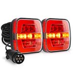 MICTUNING Led Trailer Tail Light Kit with Turn Signal Brake DRL Function, 2pcs 12v Trailer Light Set Waterproof Rear Trailer Lights Set With 7.5 m Cable Working for Trailer Camper Truck