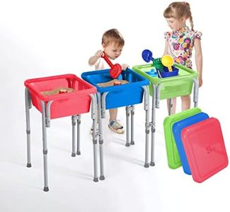 Special Supplies Sensory Activity Table for Kids and Toddlers with 3 Plastic Buckets, Easy Build Frame, and 7 Beach Toys for Interactive, Hands-On Learning Water, Sand, and STEM Play