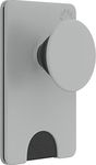 PopSockets Phone Wallet with Phone Grip & Expanding Kickstand, Phone Card Holder - Tech Grey
