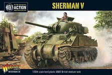 Warlord Bolt Action Sherman V Tank 1:56 Tabletop Miniatures - Plastic Paintable Miniature WWII Soldiers Set, Unpainted Table Top 28mm Military Minifigures for Adults - Gaming Figurines Pack