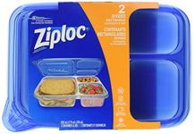 Ziploc Divided Rectangular Food Containers - 925 ml, 2 Pack