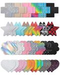 Tripetals Nipple Pasties for Women Pasties Rave Pack 25 Pairs Glitters Nipple Covers Stickers Nipple Patches Disposable Sticky Breast Petals Multi Design