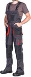 Mens Bib and Brace Overalls, Dungarees Men Black, Big Sizes, Work Trousers for Man, Knee Support with Knee Pads Pockets, Kneepad, Mens Work Trousers, Work Pants, Heavy Duty, Black/Orange, 46-W30