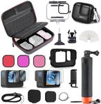 FitStill PU Carrying Case for Go Pro Hero 12/11/10/9 Black ，Accessories include waterproof case/filters/compact case/silicone case/lens cap/screen protectors, for Hero 12/11/10/9 Black Accessories