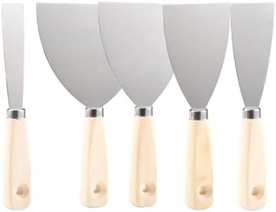 Putty Knife, Set, Scraper, Spackle Knife, Paint Scraper, Scraper Tool, No Rusting, Perfect For Repairing Drywall, Removing Wallpaper, Mud, Plaster Scraping (5)