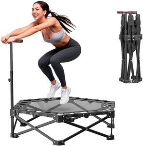 Foldable Trampoline for Adults - 42'' Rebounder with Adjustable Foam Handle Indoor/Outdoor Fitness Body Exercise