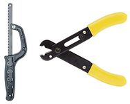 STANLEY 84-214-22 130mm/5.25'' Wire Stripper (Black and Yellow)+STANLEY 0-20-807 10''/254mm Mini Hacksaw (Black)