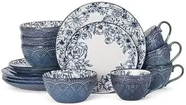 Pfaltzgraff Gabriela Blue 16-Piece Dinnerware Set, Service for 4