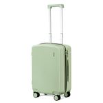 Hanke 20 Inch Carry On Luggage 22x14x9 Airline Approved Light Weight PC Hard Shell Suitcases with Wheels Travel TSA Luggage Rolling Suitcase Carry On Bag for Airplanes(Bamboo Green)