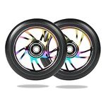 InciFuerza 2pcs 110mm Scooter Wheels Replacement Set - Smooth Bearings Installed | Metal Core, High-Rebound PU for Razor, Fuzion, Scooters