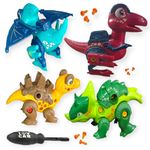 Umadiya® Branded Toys STEM 4pcs Dinosaur Toy with Screwdrivers - Take Apart Dinosaur Toys | Building Learning Educational Toys for Kids Boys and Girls (Dino-4)