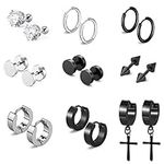 WD&CD 9 Pairs Earring Men Women Sta