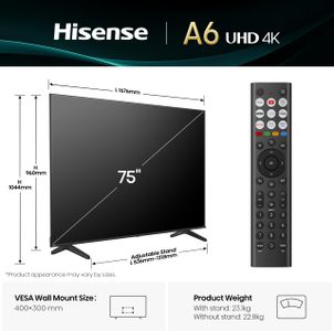 Hisense 75" 4K Smart TV – Ultra HD LED, Voice Control