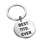 CENWA Funny Grandpa Gift Mexican Grandfather Gift Best Tito Ever Keychain, Steel Color, Large