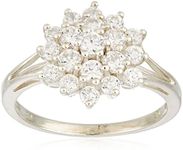 Silver Cz Set Cluster Ring, Silver, Cubic Zirconia